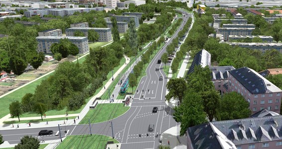 Der neu gestaltete Straßenzug Am Erlenbruch
