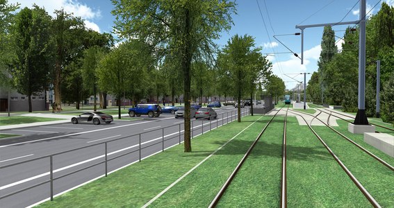 Am Erlenbruch und die Stadtbahntrasse